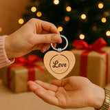 Rotating wooden keychain