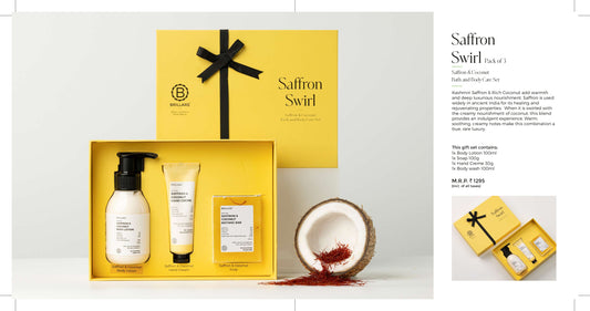 Saffron Swirl Unisex Bath & Body Gift Set - Saffron & Coconut