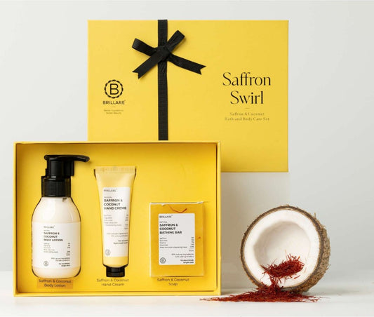 Saffron Swirl Unisex Bath & Body Gift Set - Saffron & Coconut