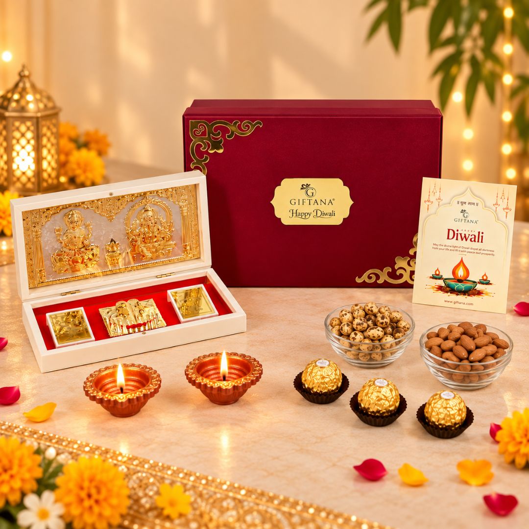 Shubh Diwali Blessings – Premium Corporate Diwali Gift Box with Dry Fruits & Ferrero Rocher