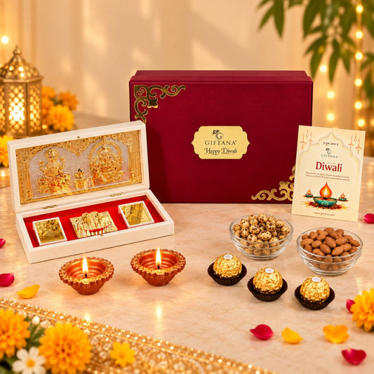 Shubh Diwali Blessings – Premium Corporate Diwali Gift Box with Dry Fruits & Ferrero Rocher