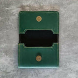 Snap Button Vegan Leather Card Holder - GreenGiftana 