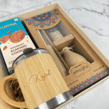 Sustainable Personalized Bamboo Gift Hamper with Drinkware, Cookies & Fragrance