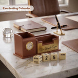 Stylish Personalized Gifts : Wooden Desk Organizer-Gold