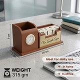 Stylish Personalized Gifts : Wooden Desk Organizer-Gold