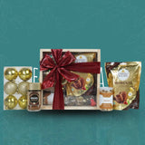 The Golden Christmas Box with Chocolate & Decoration