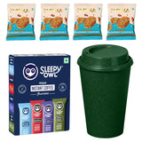 Tumbler,loyka cookies,sleepy owl - green - giftana