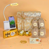Deluxe Diwali Hamper - Wireless Charging Lamp & Sweets