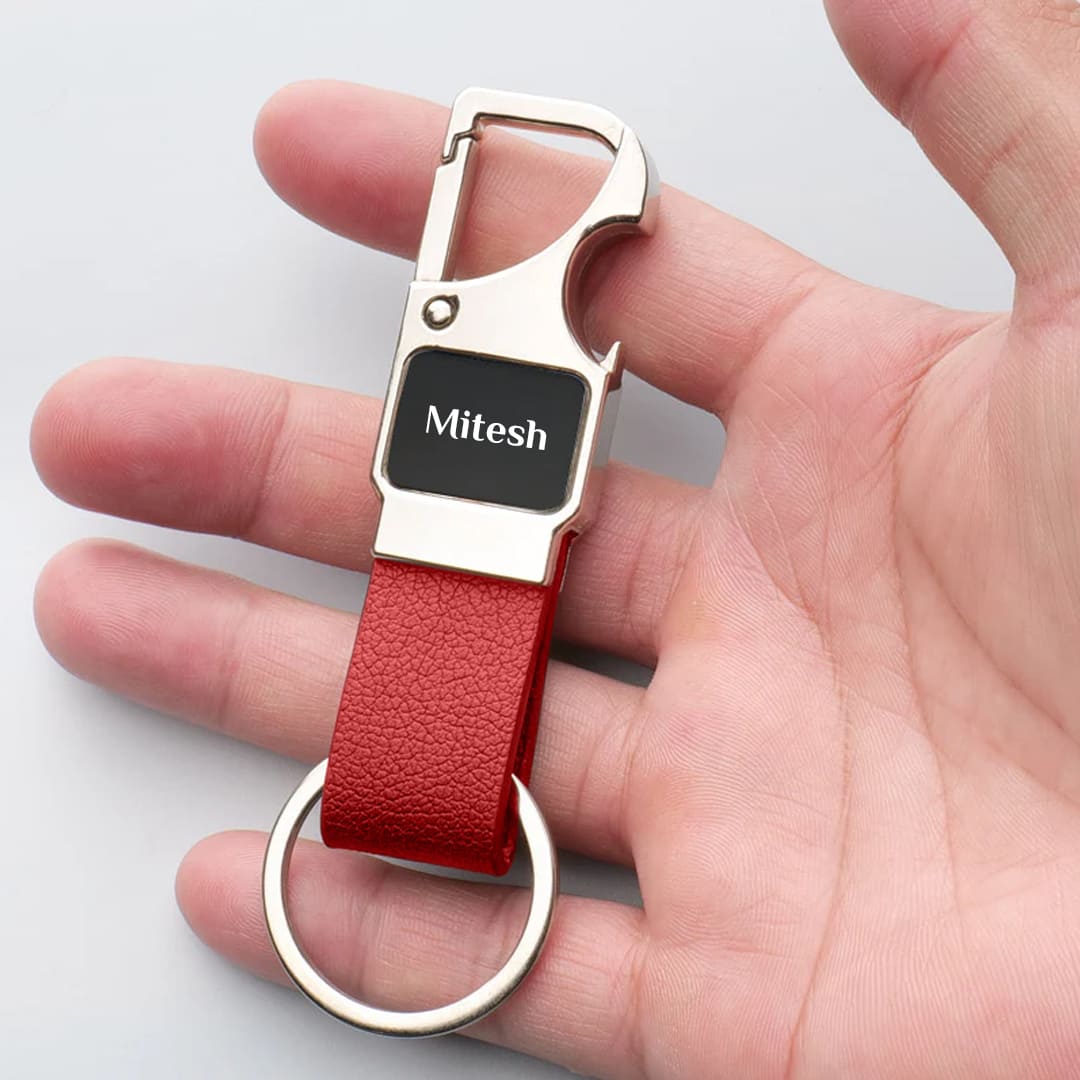 Stylish Opener Keychain with Name Engraving