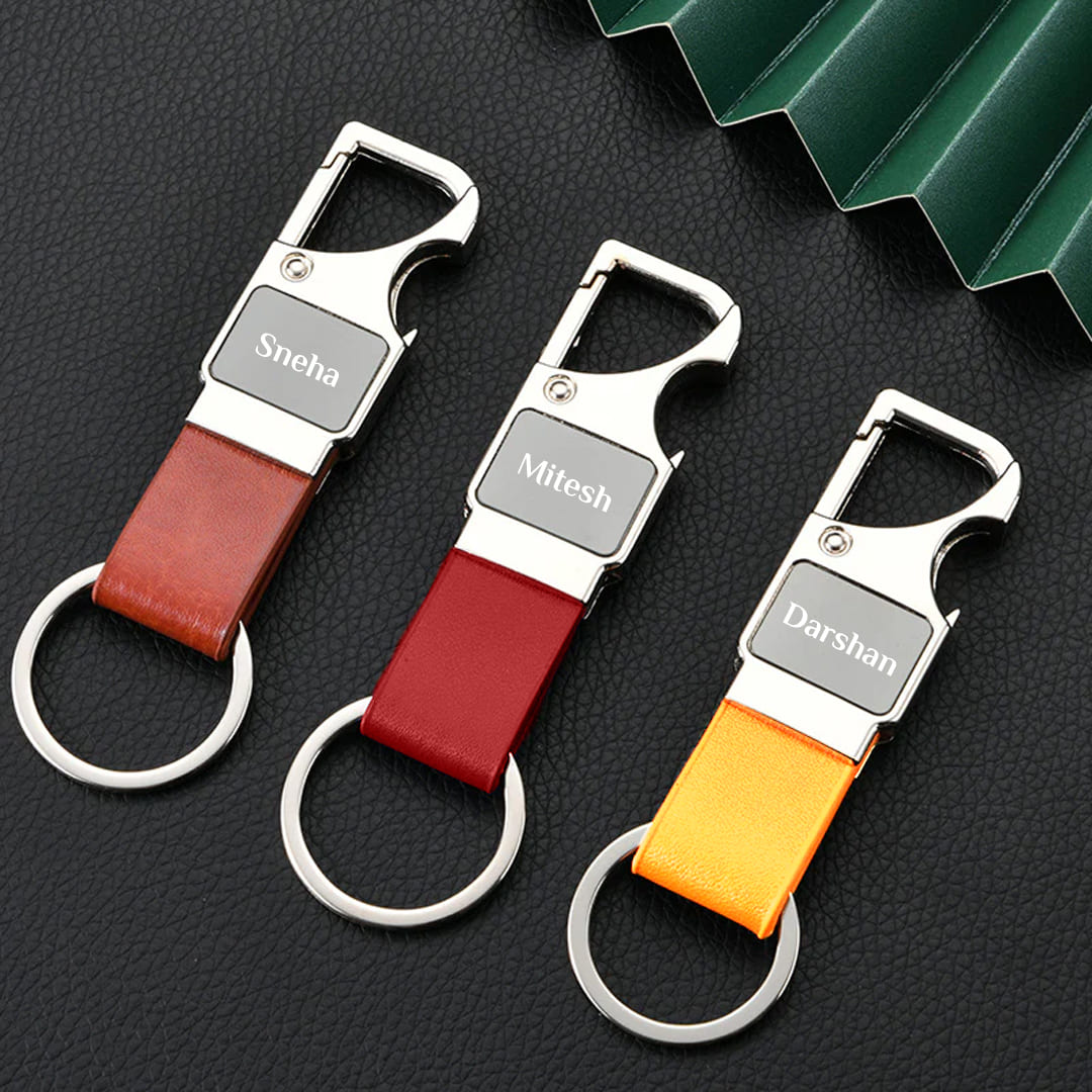 Stylish Opener Keychain with Name Engraving