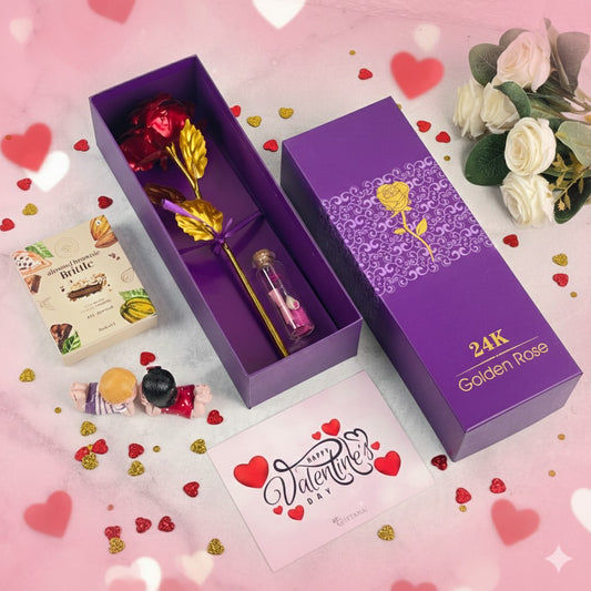 Valentine's Day Gifts Hamper with Rose, Chocolates & Couple Doll