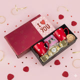 Valentine's Day Love Gift Hamper for Him & Her with Heart Mugs & Ferrero