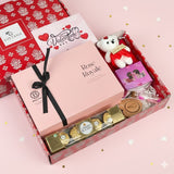 Valentine's Day Luxury Love Gift Hamper with Rose Royale, Teddy & Ferrero