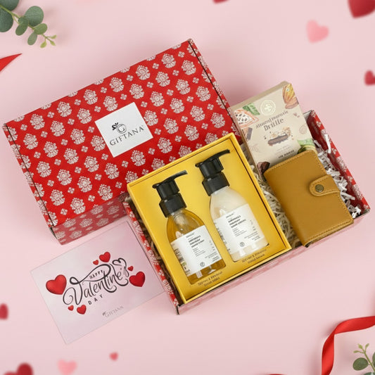 Valentine's Day Premium Gift Hamper with Saffron Swirl & Cacao Brownie