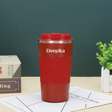 Giftana Personalized Diary With Pen Coffee Tumbler With Name - Red - Gift