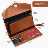 Personalized Couple Wallet and Clutch Set - Tan