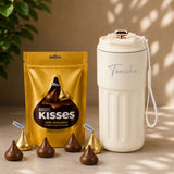 Personalized LED Temperature Tumbler & Chocolate Gift Set