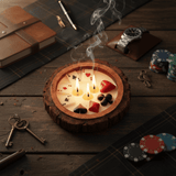 Premium Poker Candle Decor Wooden Bowl Gifts for Him