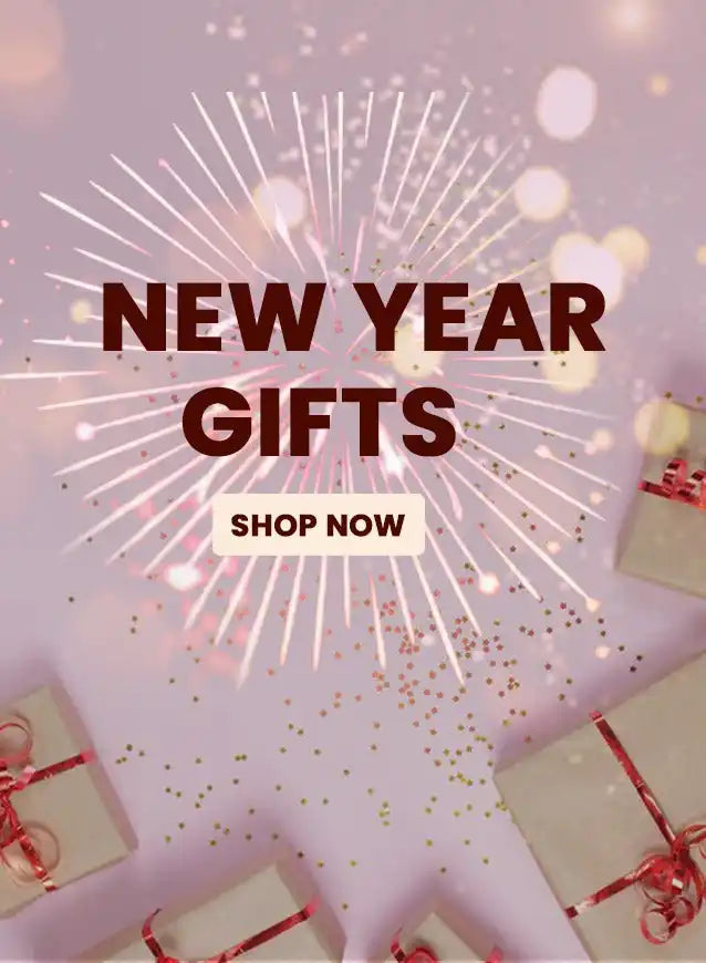 Advertisement for New Year gifts with a ’Shop Now’ call-to-action button.