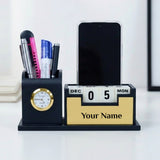 Stylish Personalized Gifts : Wooden Desk Organizer-Gold