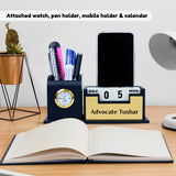 Stylish Personalized Gifts : Wooden Desk Organizer-Gold