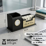 Stylish Personalized Gifts : Wooden Desk Organizer-Gold