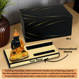 Personalized Buddha Desk Organizer with Phone Stand & Card Slot