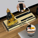 Personalized Buddha Desk Organizer with Phone Stand & Card Slot