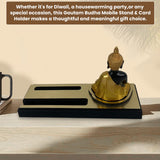 Personalized Buddha Desk Organizer with Phone Stand & Card Slot