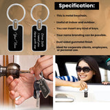 Personalized Black Finish Metal Key chain with name for Car, Bike and Travel