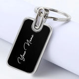 Personalized Black Finish Metal Key chain with name for Car, Bike and Travel