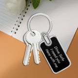 Personalized Black Finish Metal Key chain with name for Car, Bike and Travel
