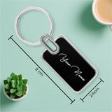 Personalized Black Finish Metal Key chain with name for Car, Bike and Travel