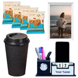 Personalized Tumbler, Photo Frame & Desk Clock – Eco-Friendly Gift Set