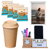 Personalized Tumbler, Photo Frame & Desk Clock – Eco-Friendly Gift Set