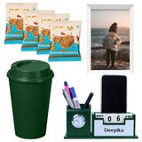 Personalized Tumbler, Photo Frame & Desk Clock – Eco-Friendly Gift Set