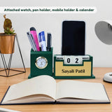 Stylish Personalized Gifts : Wooden Desk Organizer-Gold
