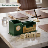 Stylish Personalized Gifts : Wooden Desk Organizer-Gold