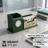 Stylish Personalized Gifts : Wooden Desk Organizer-Gold