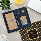 4 in 1 Customized Small Diary with Pen, Card Holder and Keychain Gift Set - Cork