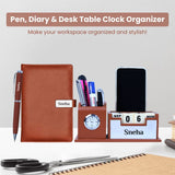 personalized,desk,clock,pen