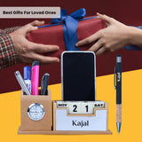 Personalized Desk Organizer with Pen Set - Eco Friendly