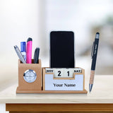 Personalized Desk Organizer with Pen Set - Eco Friendly