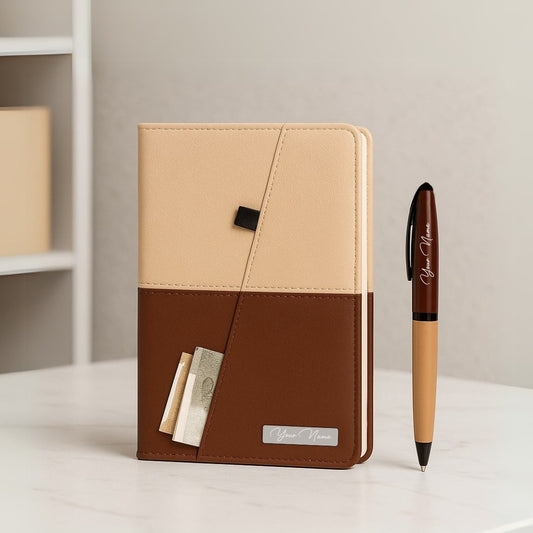 Personalized Two Tone Notebook Diary and Pen