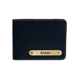 Personalized Black Vegan Wallet & Pen Set - Elegant Gifts for Men