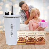 Festive Gift Set: Stainless Steel Tumbler with Loyka Almond Assorted Brittle