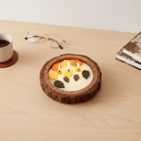 Luxury Flower Candle Gift in Wooden Bowl Gifts for Her